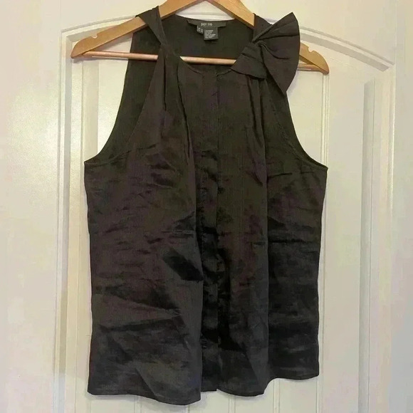Per Se Tops - Per Se Silk Blend Sleeveless Brown Blouse Top Size 12